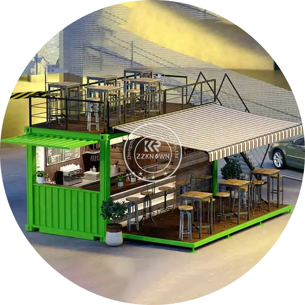 Coffee Shop Kiosk Design Container Bar 20ft Prefabricated Desain Kios Container Modern Hotel Sandwich Panel