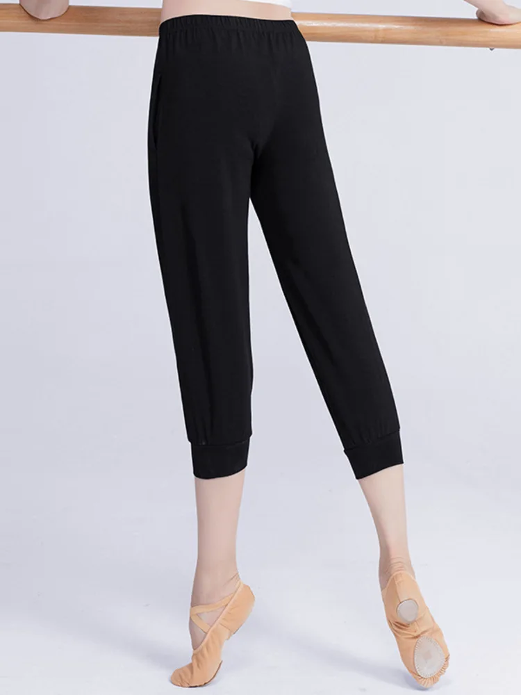 Adult High Waist Slim Fit Dance Pants – Solid Color Performance Leggings for Ballet Rehearsals and Stage Costumes Trousers
