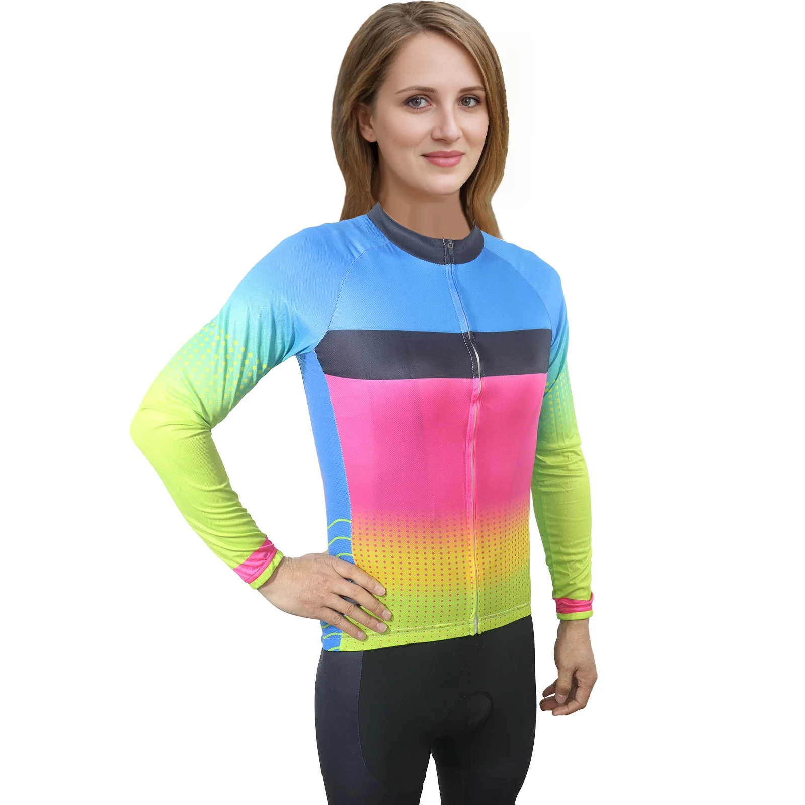 

Cycling Jersey Women, Long Sleeve MTB Bike Clothing, Sports Pocket Shirt, Girl Motocross, Road Ride Clothes, Tight Top Jacket