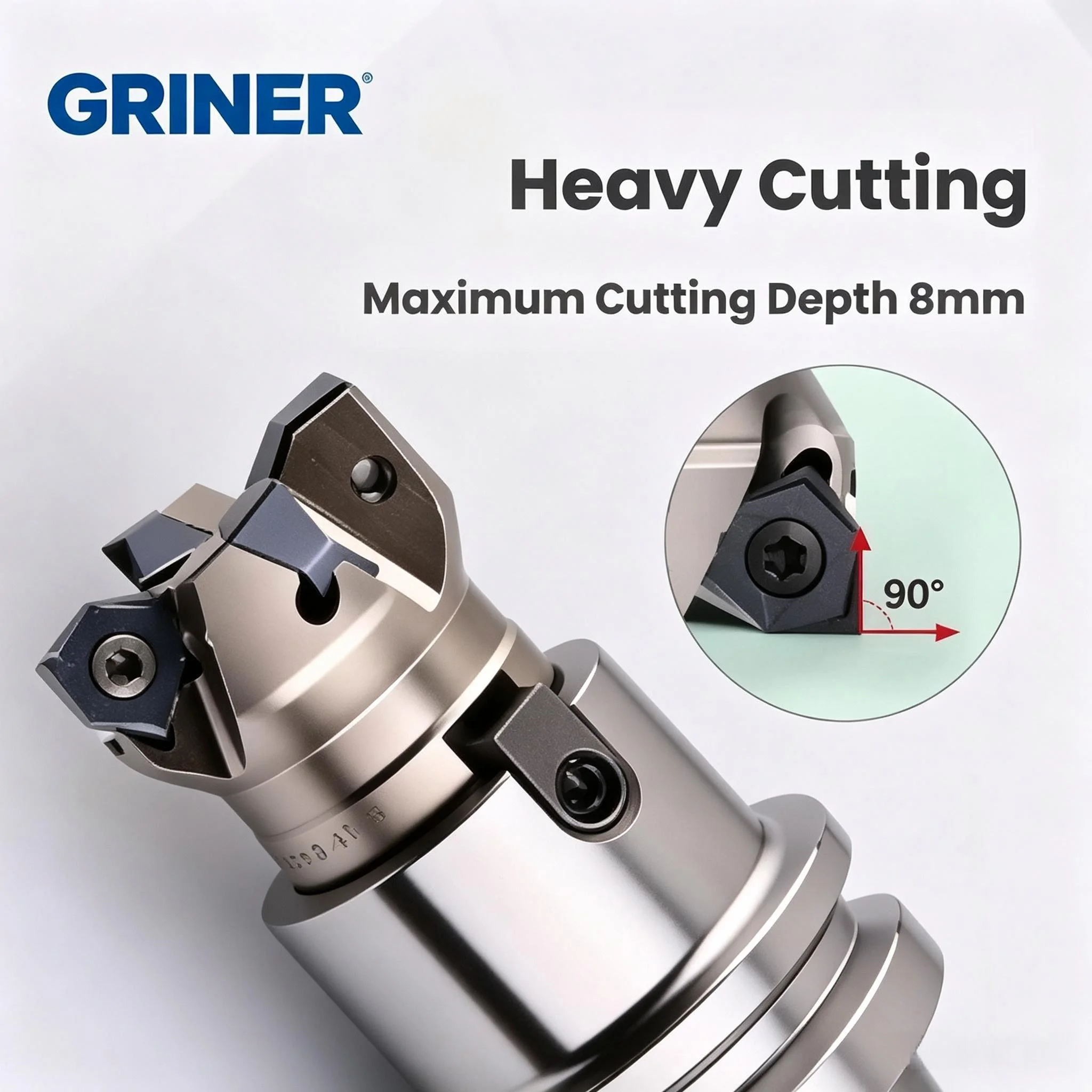 90-degree right-angle rapid feed milling cutter head MFWN90 double-sided hexagonal CNC flat roughing cutter head