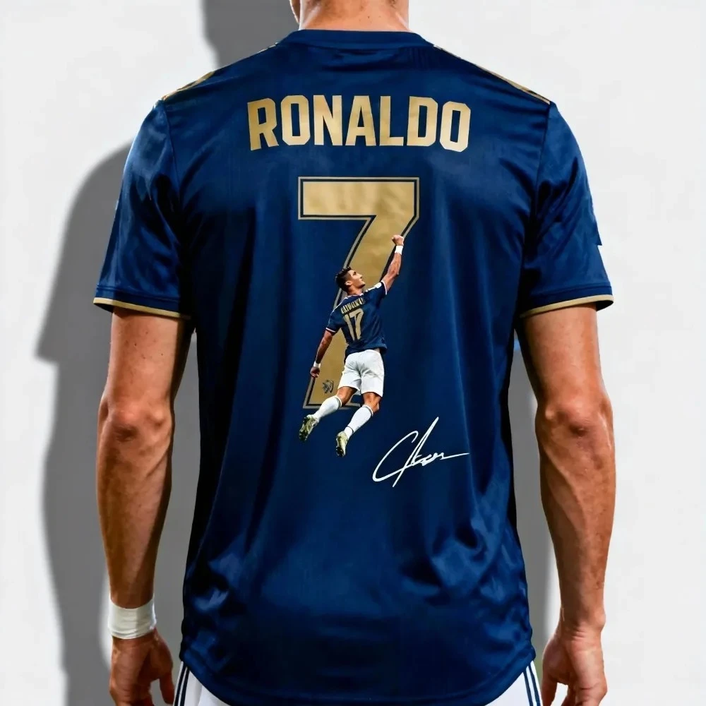 Cristiano Ronaldo's Summer Street Fashion Sportswear with Breathable Properties - Perfect for Daily Wear.
