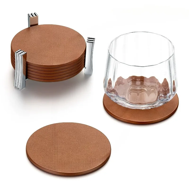 Original creative tableware coaster Kung Fu tea leather coaster crystal glass water coaster thermal insulation mat