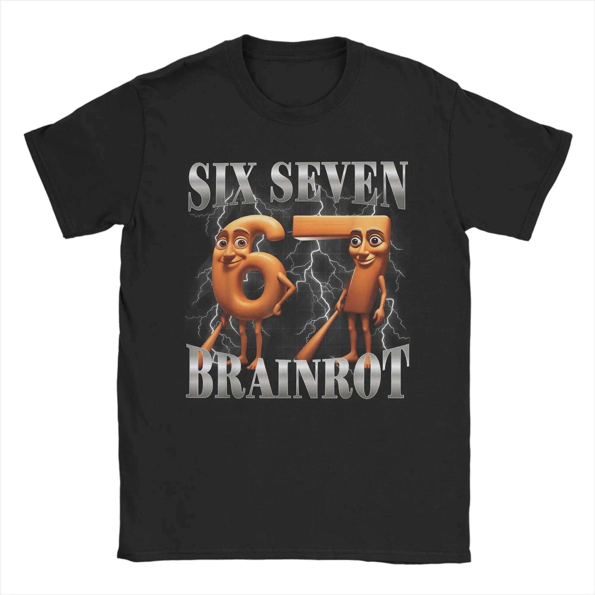 Funny 67 Italian Brainrot Tung Tung Sahur Six Seven Meme T-Shirt Men's  Y2K T-Shirts Summer O Neck Harajuku Tees Big Size Tops