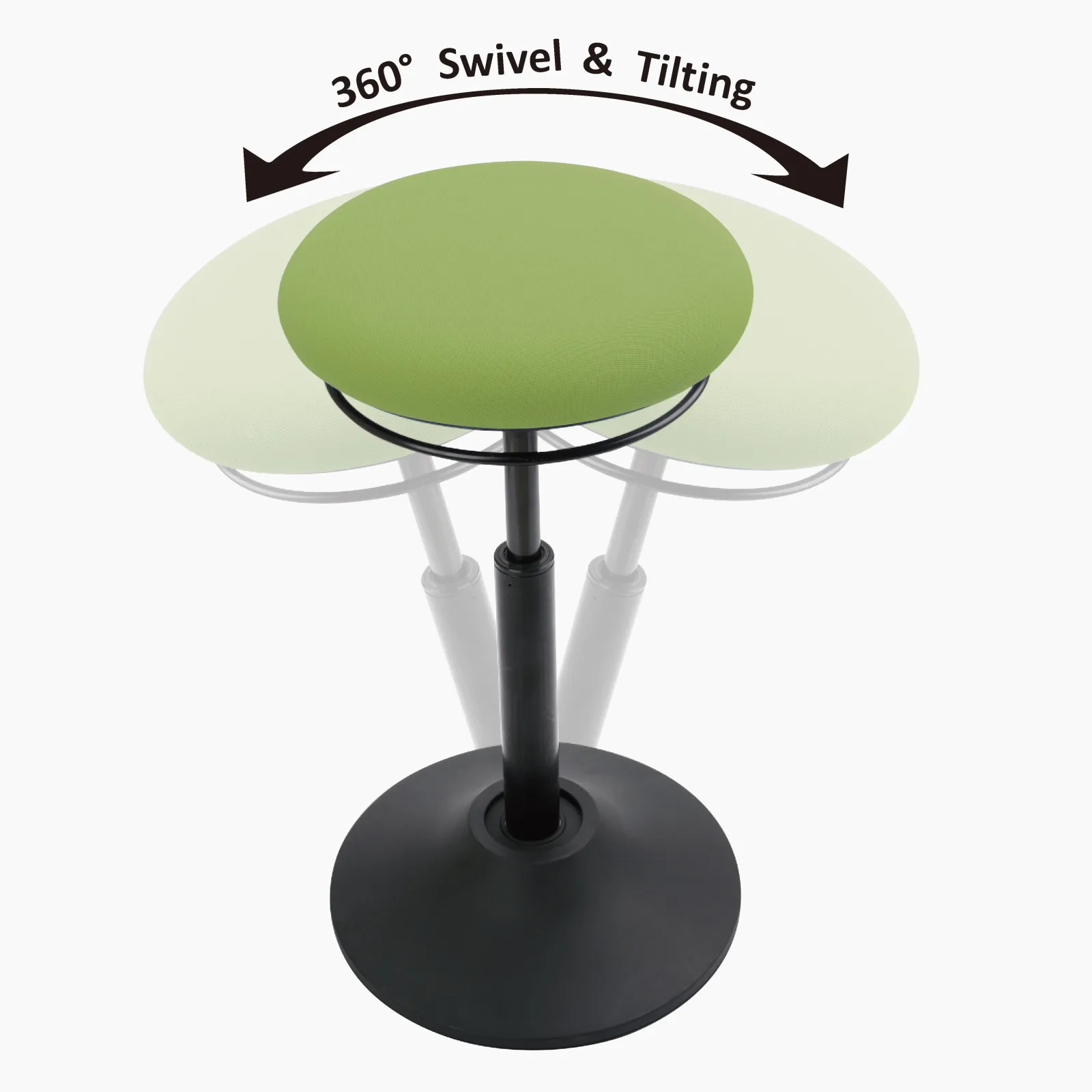 Best Selling Green Seat Black Base Stool Sit to Stand Stool Hair Salon Chair for Barber