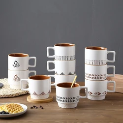 Ceramic Stackable Coffee Cup, Stackable Water Cup, Children's Drinking Cup, Japanese Fine Porcelain