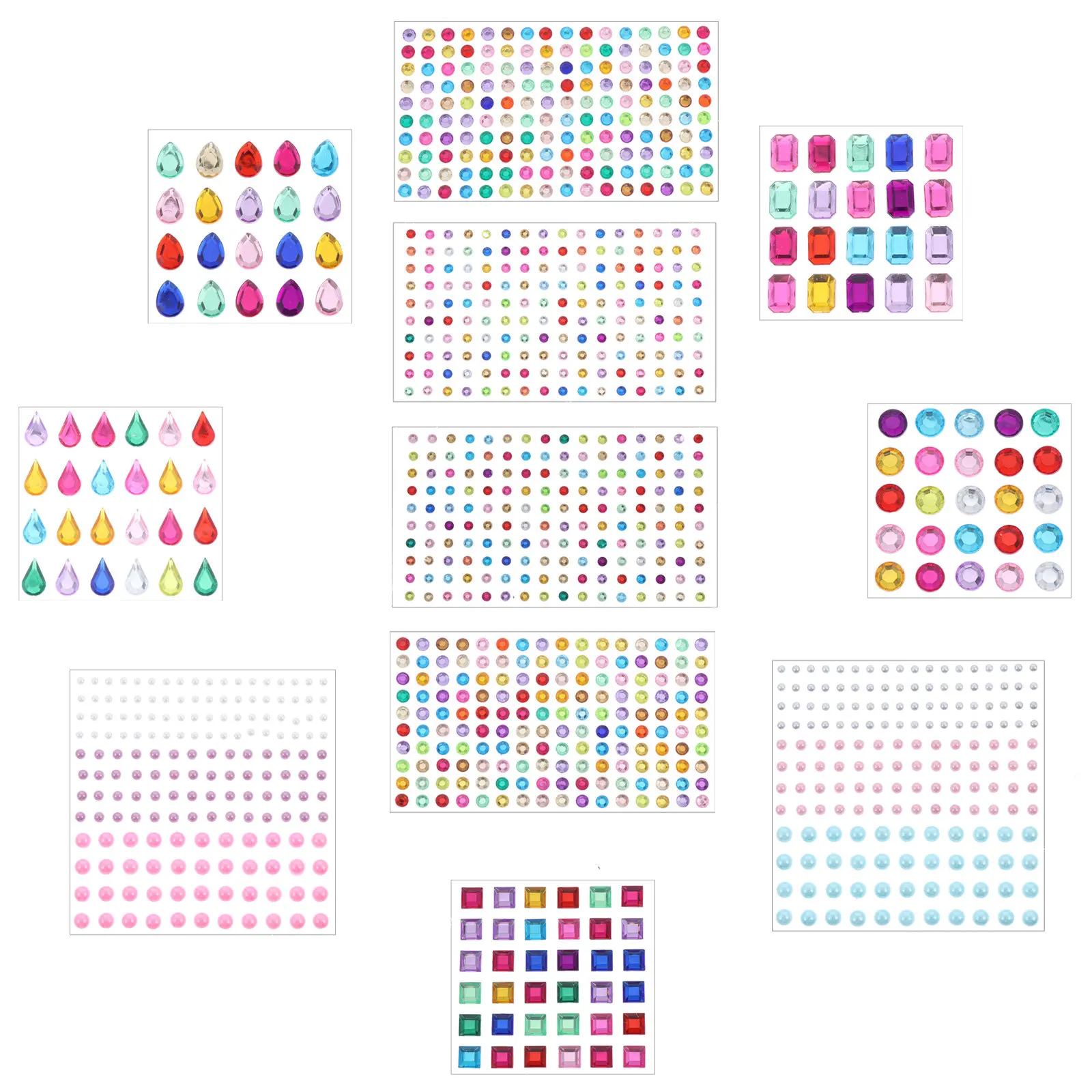 Crystal Diamond Stickers Self Adhesive Rhinestone Decals For Diy Decor Mobile Phone Bag Laptop Jewel Acrylic Gems