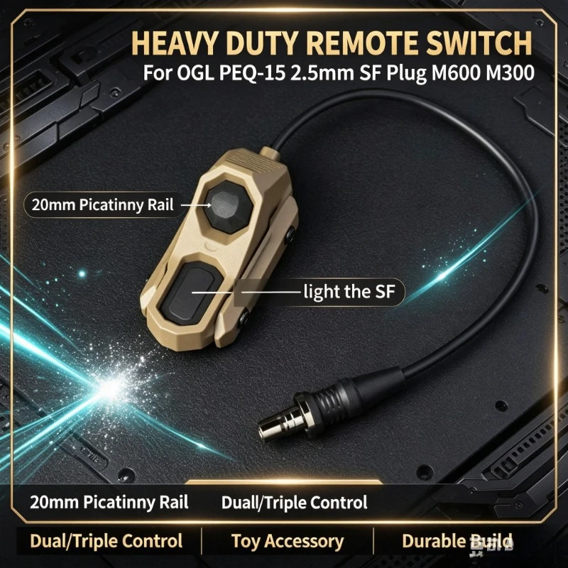 Multi‑Mode Remote Switch Accessory With 2.5mm Jack Compatible PEQ‑15 M300 Night‑Time Wargaming