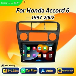 For Honda Accord 6 1997-2002 Android 16 Car Radio Multimedia Navigation 4G GPS Universal 2 Din Wireless Carplay Screen Stereo