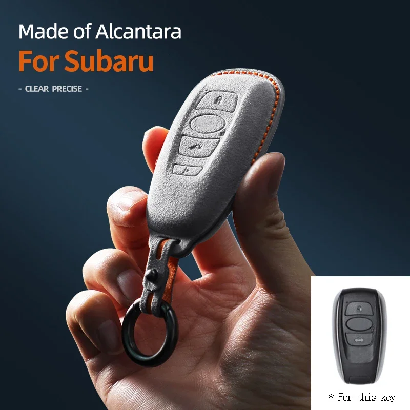 For Subaru BRZ Legacy SIT Forester Crosstrek Suede Car Accessories Key Case Cover Shell Remote Keychain Protectors Styling