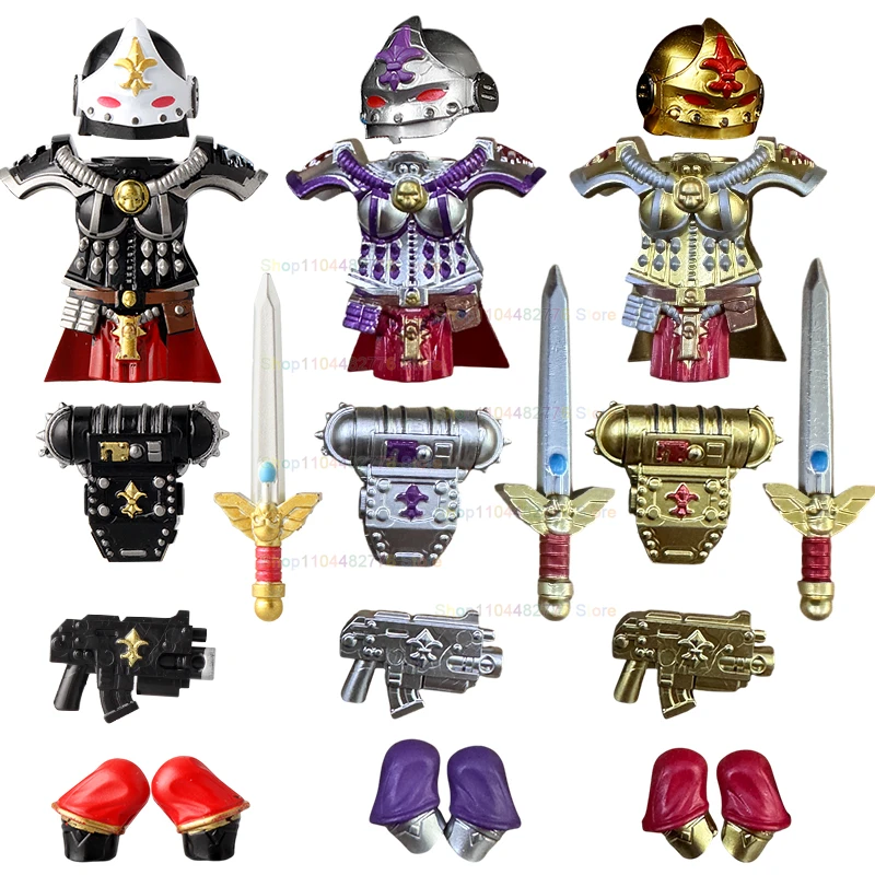 

S116 Black Warrior Girl DIY Ornaments Mecha Action Figures Accessories Building Blocks Models Children Birthday Toys Gifts