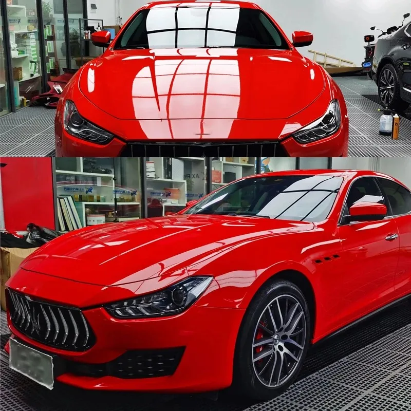 

Wrapmaster 7.5mil TPU PPF Anti Scratch Vehicle Paint Protective Film TPU Glossy Crystal Ferr Red
