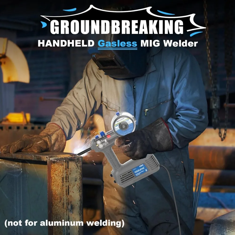 Saldatrice MIG portatile AZZUNO 100Amp, saldatrice MIG senza gas, saldatrice MIG a flusso portatile 100V