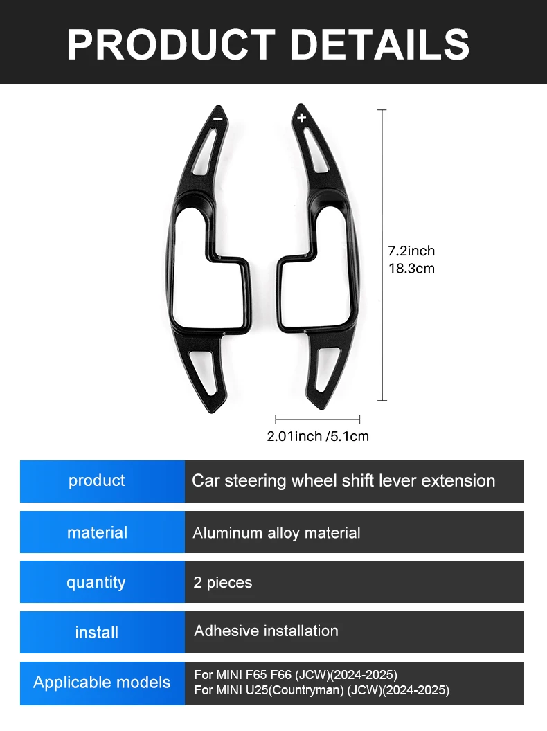Lenkrad-Schaltwippenabdeckung für MINI Cooper S Countryman U25 F65 F66 2024 2025, Aluminiumlegierung, Zierleiste, Zubehör – Detail 8