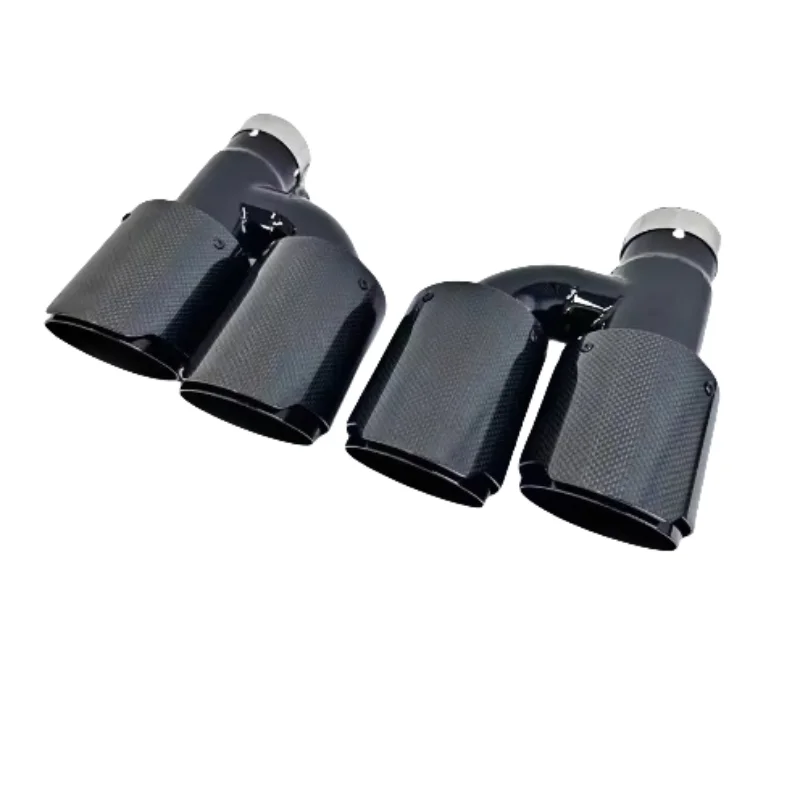 For Audi A4 A5 A6 A7 Exhaust Pipe Upgrade S4 S5 S6 S7 Carbon Fiber Stainless Steel Black Muffler Nozzle Exhaust Head