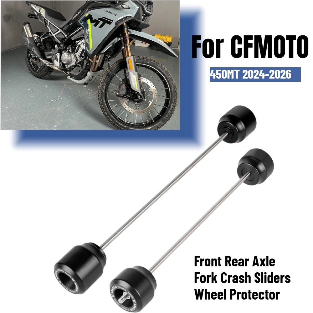 

For CFMOTO 450MT 2024-2026 CF IBEX 450 Front Rear Axle Wheel Crash Protection Sliders Guard Swingarm Spool Spindle Stand Falling