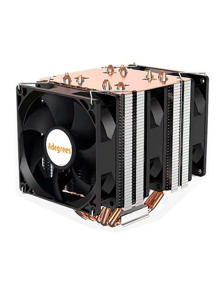Enfriador de CPU de 6 tubos de calor, ventilador enfriador de aire silencioso para PC PWM de 4 pines para Intel LGA 1366 1700 1200 1150 1151 1155 2011 X79 X99 AM3 AM4 AM5