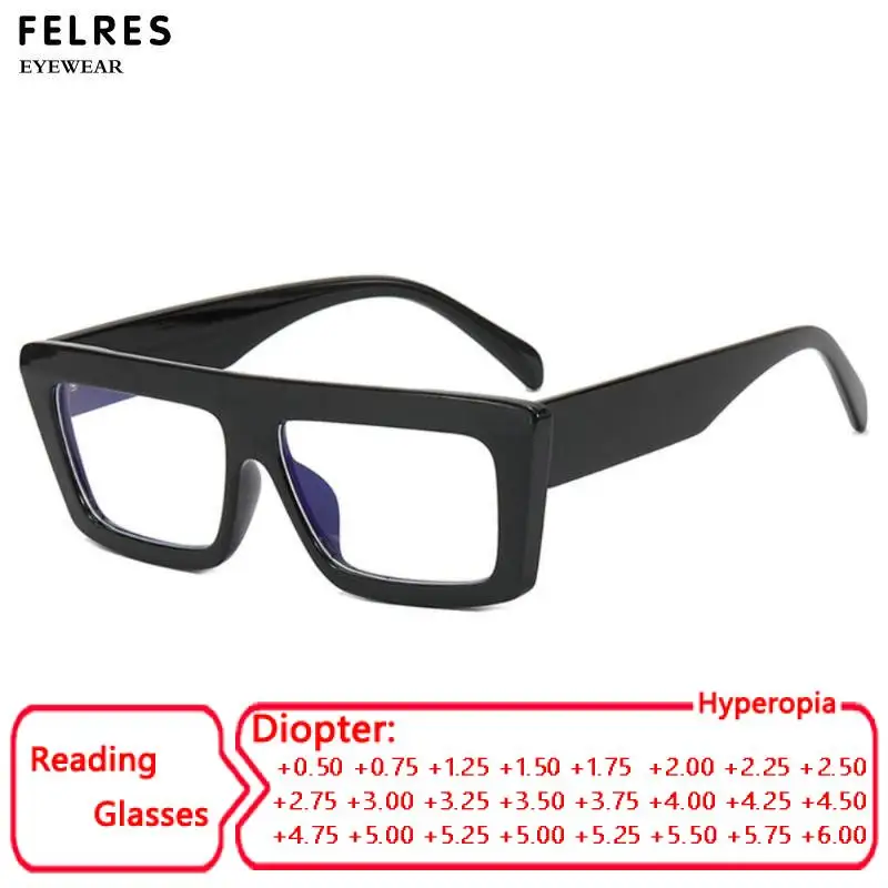 

Retro Rectangle Reading Glasses Women Fashion Transparent Anti Blue Rays Female Eyeglasses Optical Eye Prescription FELRES