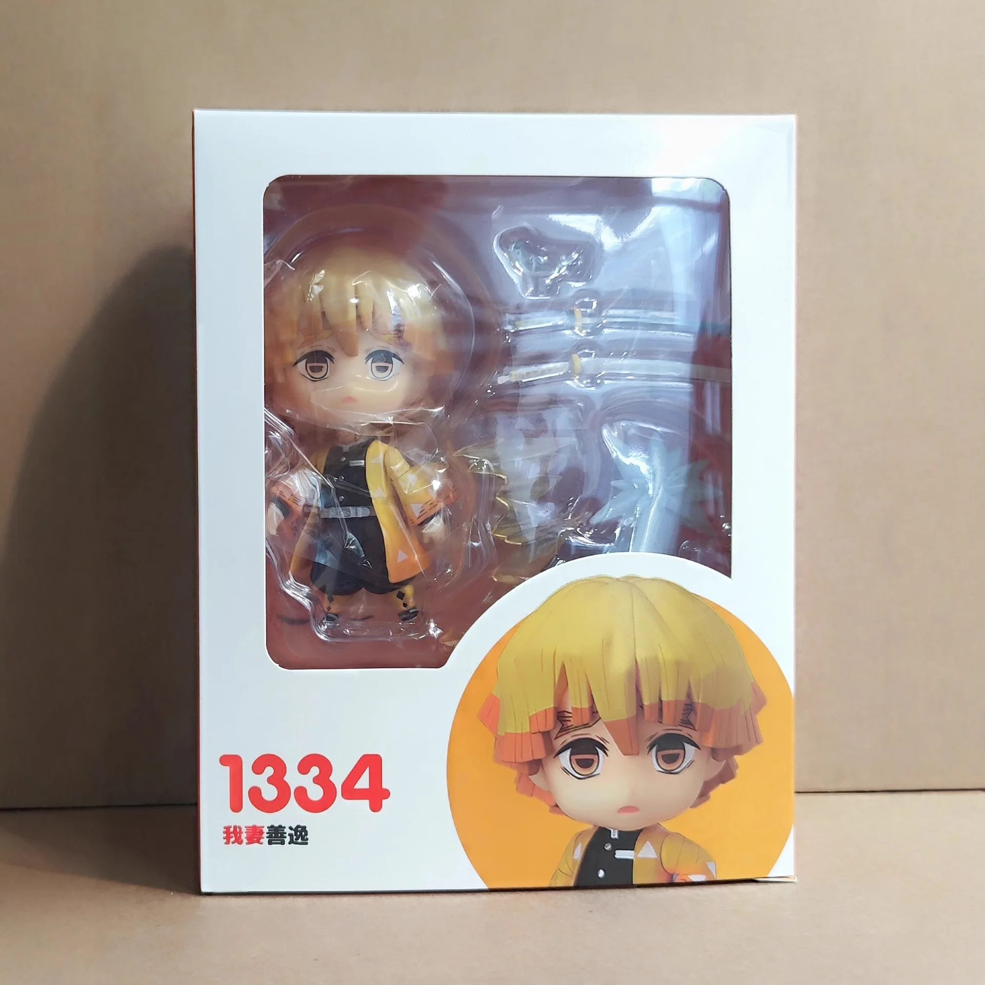 شخصية أنيمي شيطان سايير زينيتسو أجاتسوما تشيبي مفصلية مع وجوه قابلة للتبديل ونموذج سيف قابل للجمع