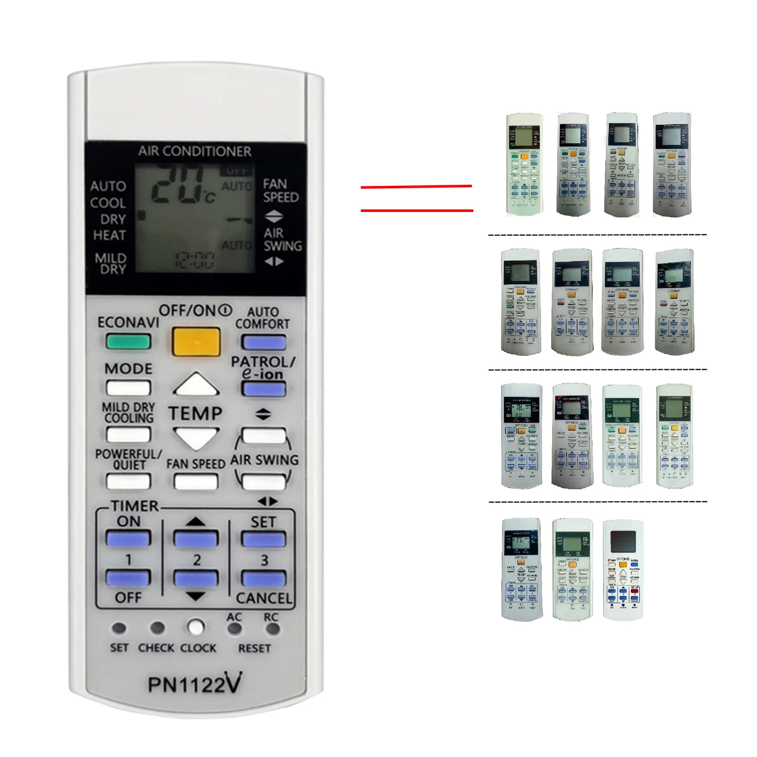 Universal Air Conditioner Remote Control for A75C3300 A75C3208 A75C3706 A75C3708 A75C2817 A75C2835 A75C2913 A75C3566 A75C3772