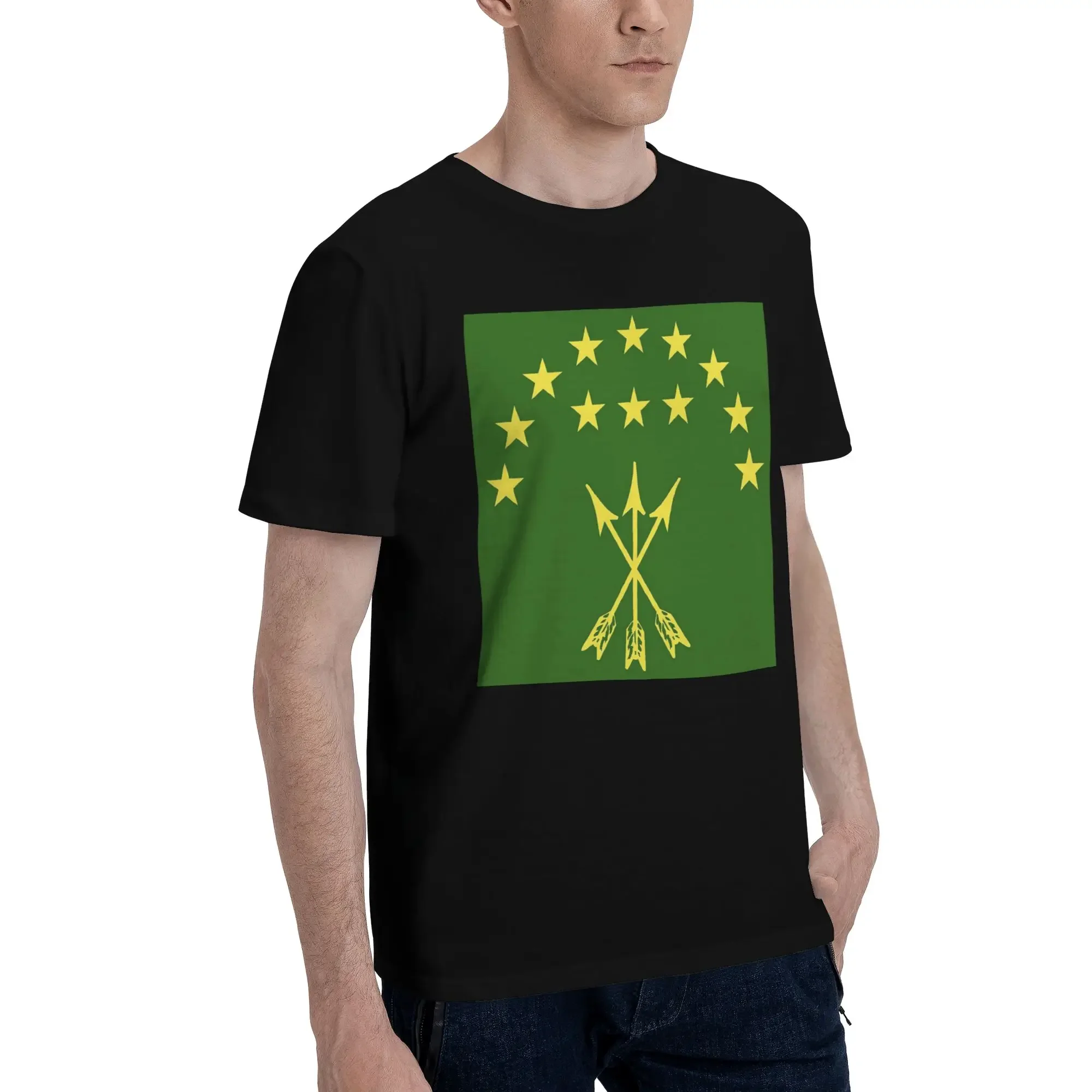 

Adiga Flag Gift For Circassian Great Adygea Men T-Shirt Oversized T Shirts Men's O-Neck Cotton Tees Short Summer Male