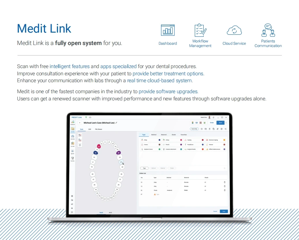 Peralatan Pemindai Gigi Portabel Berkualitas Tinggi Pemindai Intraoral Berkabel 3D i700 untuk Sistem Pencitraan Digital