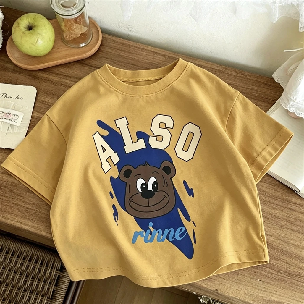 Fashion Cartoon TShirt Short-sleeved Tops Summer Clothes Round Neck Pullovers For Boys And Girls New Design Printed T-shirt