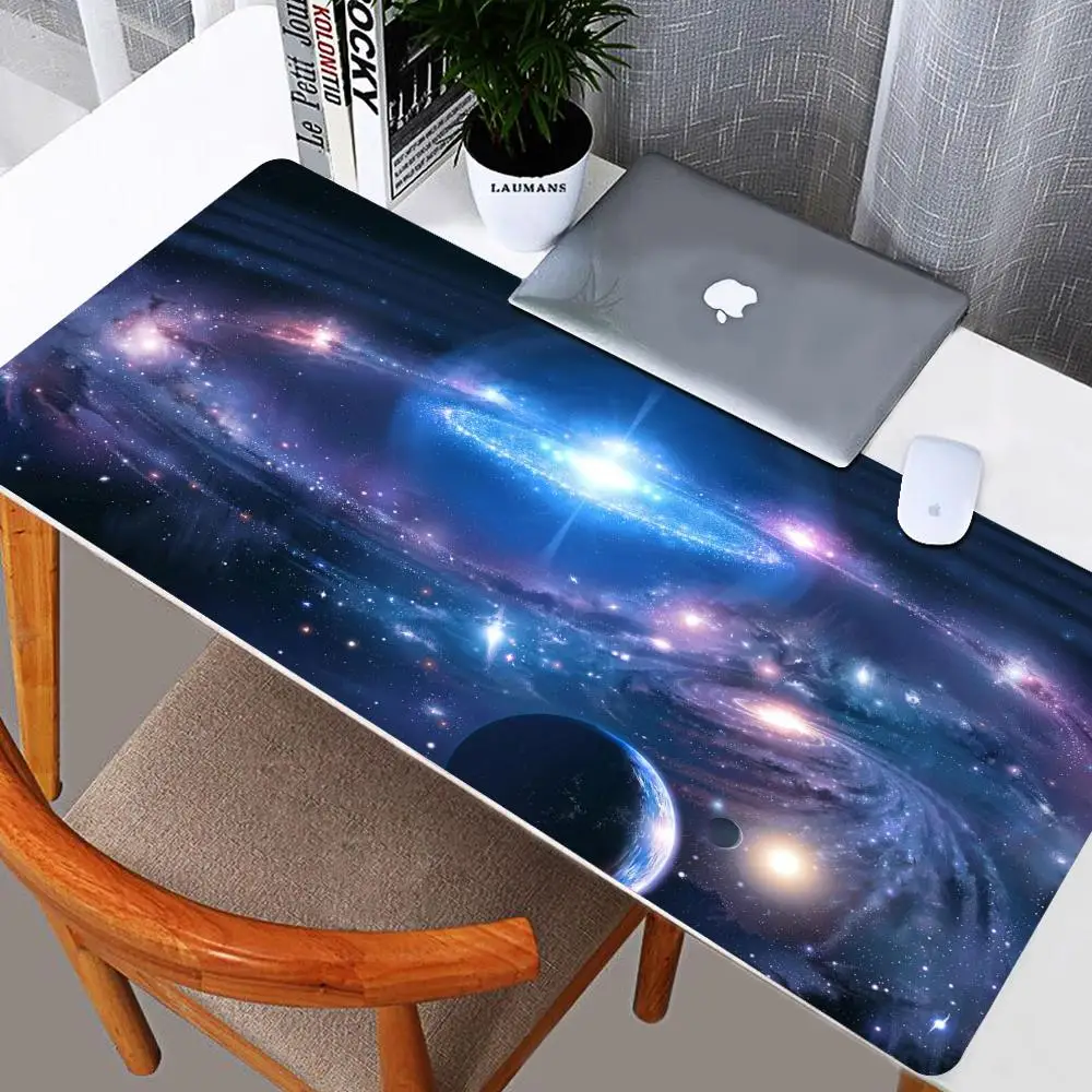 Universe Starry Sky Family Gamer Keyboard Computer Desk Pad Mouse Mat Gaming Laptops Mousepad Glass Cabinet Pc Mats Accessories