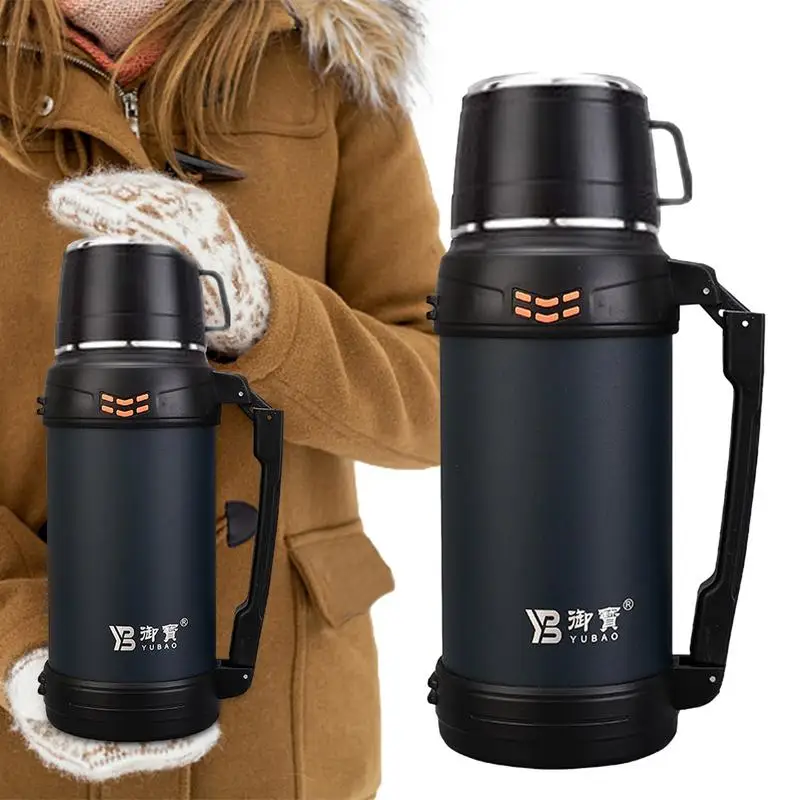 

Insulated Water Bottle Stainless Steel Travel Mug Vacuum Cup With Lid Coffee Mugs 1.2L/1.6L/2L Thermal Cups With Adjustable