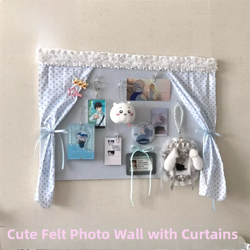 

Bedroom Window Curtain Felt Board Photo Wall Girl's Heart Aosphere Baund DIY Creative Gift Festival Supplies Rectangle...
