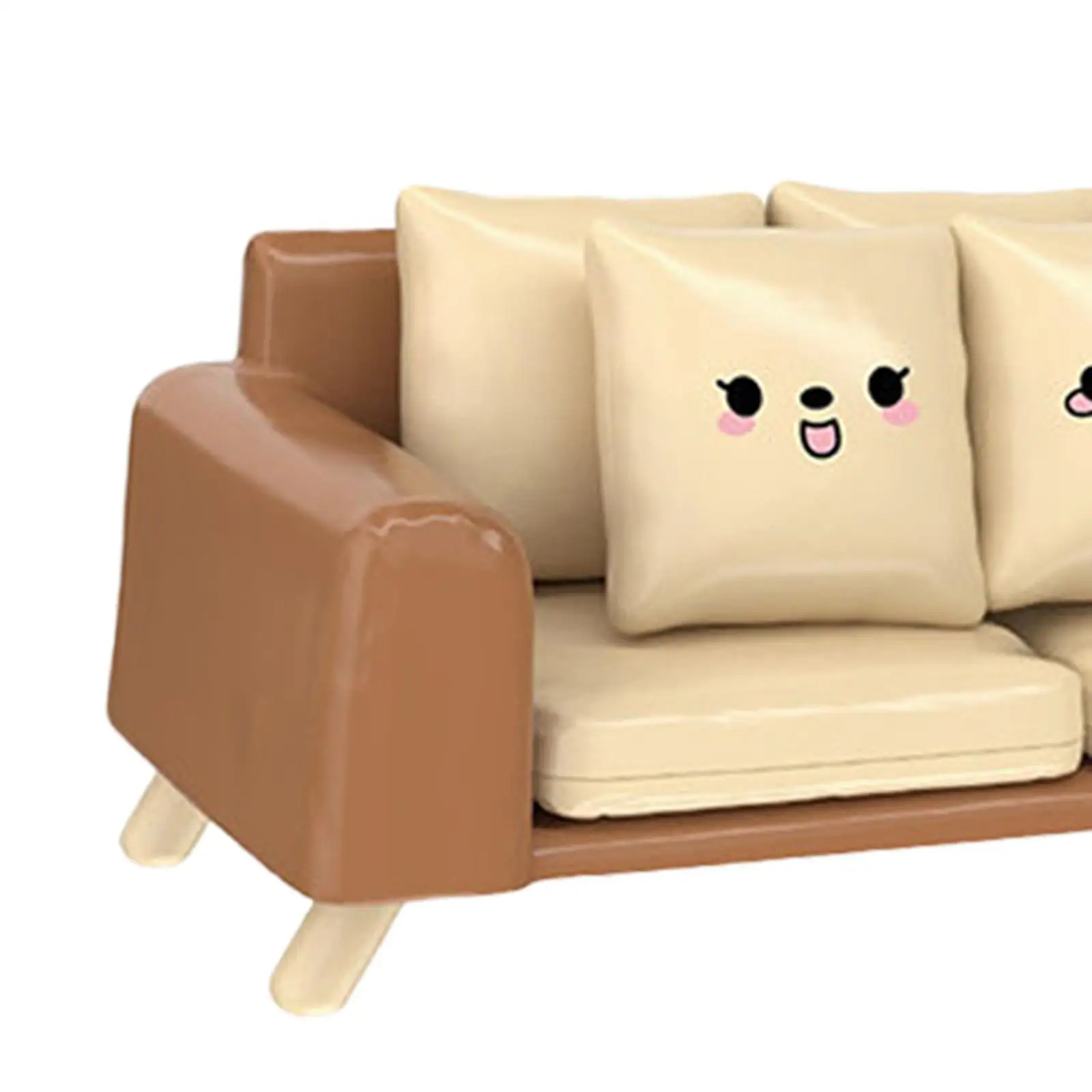 Casa de bonecas sofá para 1/6 1/12 escala casas de boneca cenário suprimentos decoração diy micro paisagens decoração para casa com travesseiros