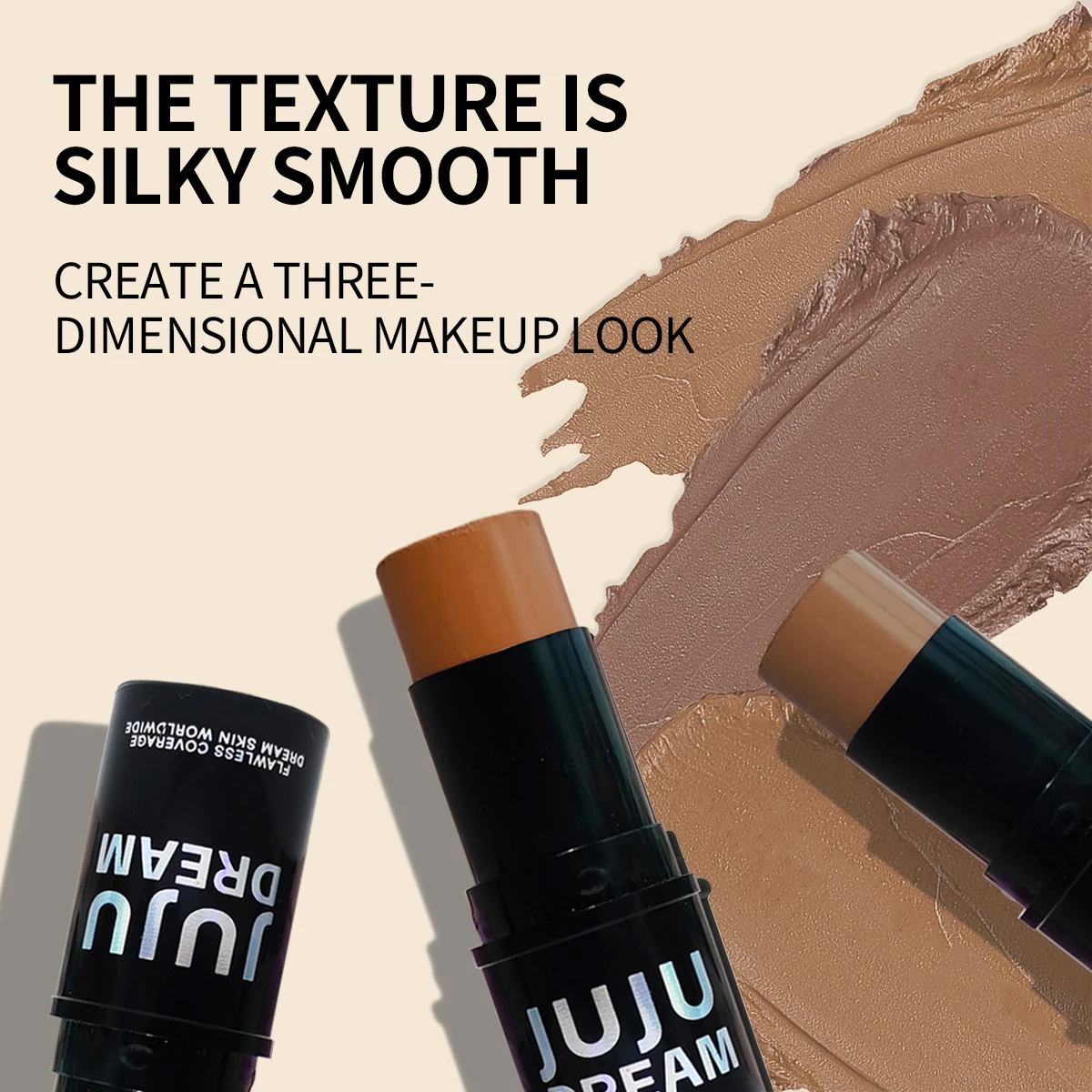 قلم مكياج كونتور برونزي بني للوجه، قلم مكياج كريم أساس يدوم طويلاً، ظلال كونتور ناعمة، أحمر الخدود، مستحضرات تجميل خافي عيوب البشرة