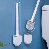 1 Wall Hanging Long Handle Toilet Brush, Silicone Cleaning Brush, Durable, Easy To Clean, Suitable For Bathroom, Toilet Cleaning