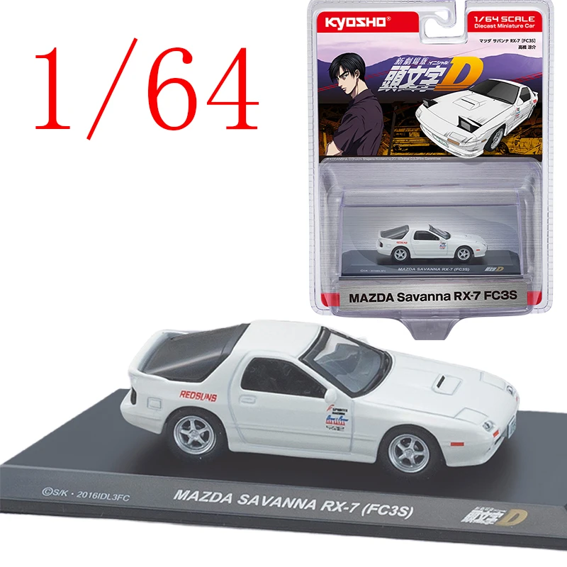 

Kyosho литой под давлением масштаб 1/64 Mazda, модель автомобиля из сплава Mazda RX-7 FC3S SAVANNA, игровые транспортные средства, игрушки для мальчиков, подарок, оригинальная коробка