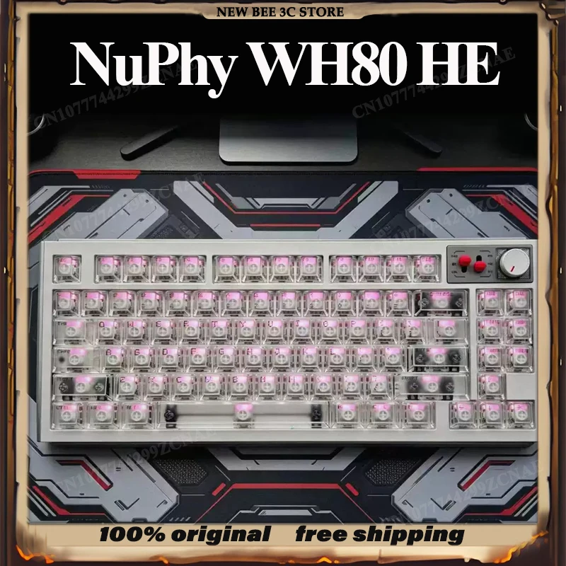 NuPhy WH80 HE Customized Three Mode Wireless Magnetic Switch Gaming Keyboard Hall Effect Switch Support 0.005mm Rapid Trigger