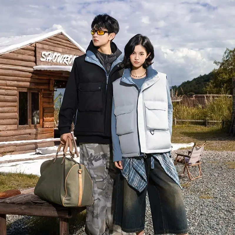 Męska kamizelka puchowa 2025 |   Wodoodporna, wiatroszczelna kurtka robocza bez rękawów |   Kamizelka outdoorowa Big & Tall z 90% puchu kaczym