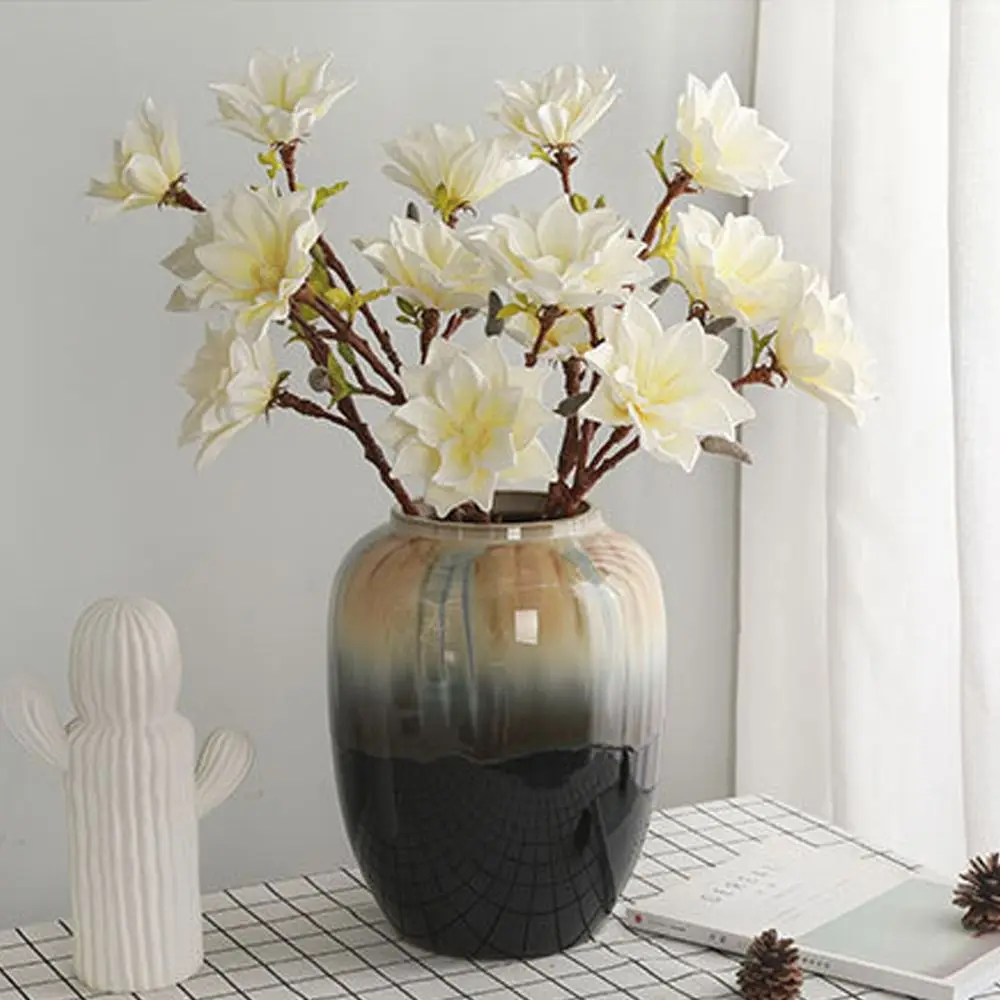 3 Heads Artificial Magnolia Branch Floral Art Real Touch Simulation Big Magnolia Handmade Artificial Orchid Flowers