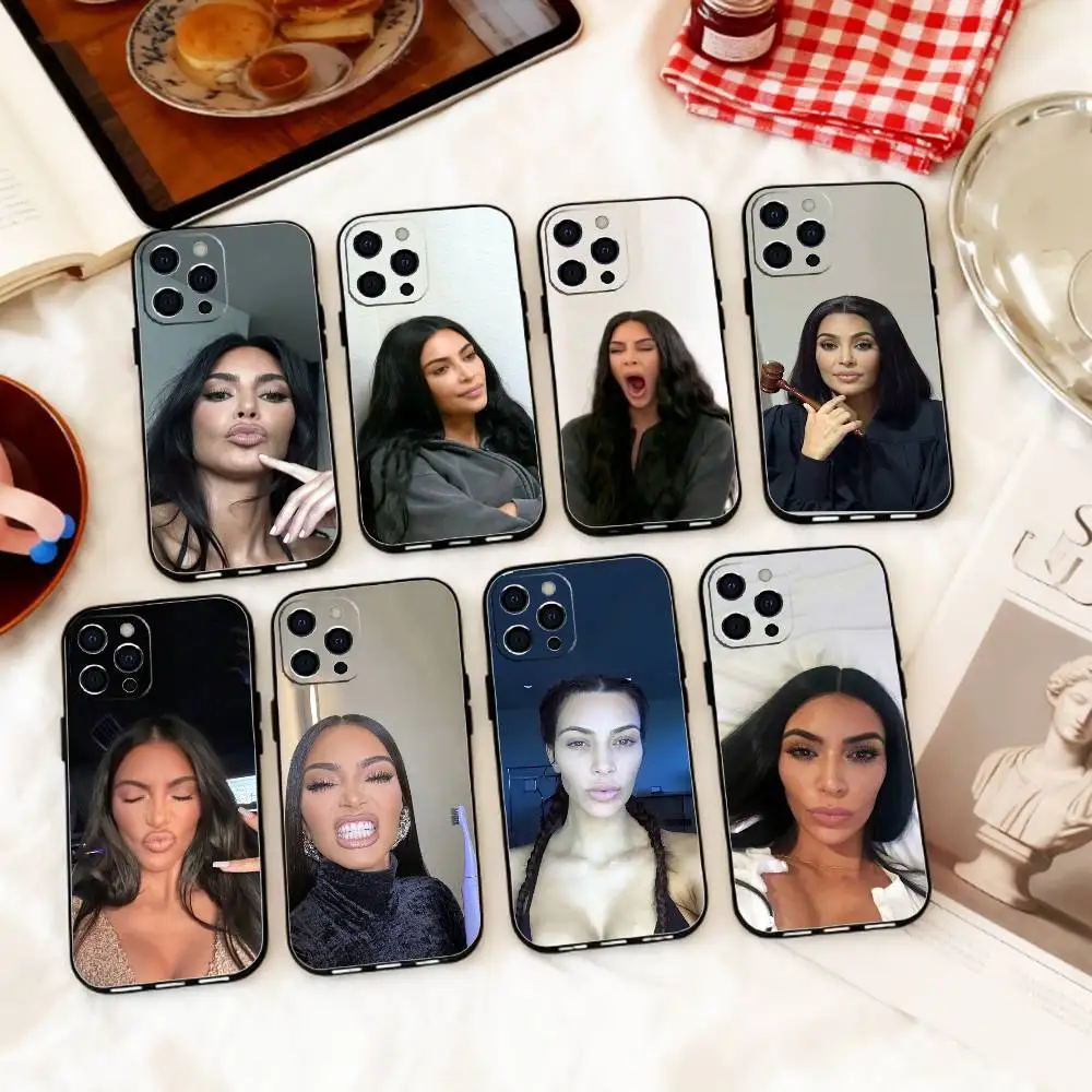 

K-Kim K-Kardashian M-Memes Phone Case Silicone Soft For IPhone 17 16 15 14 13 12 11 X XR Plus Pro Max Plus