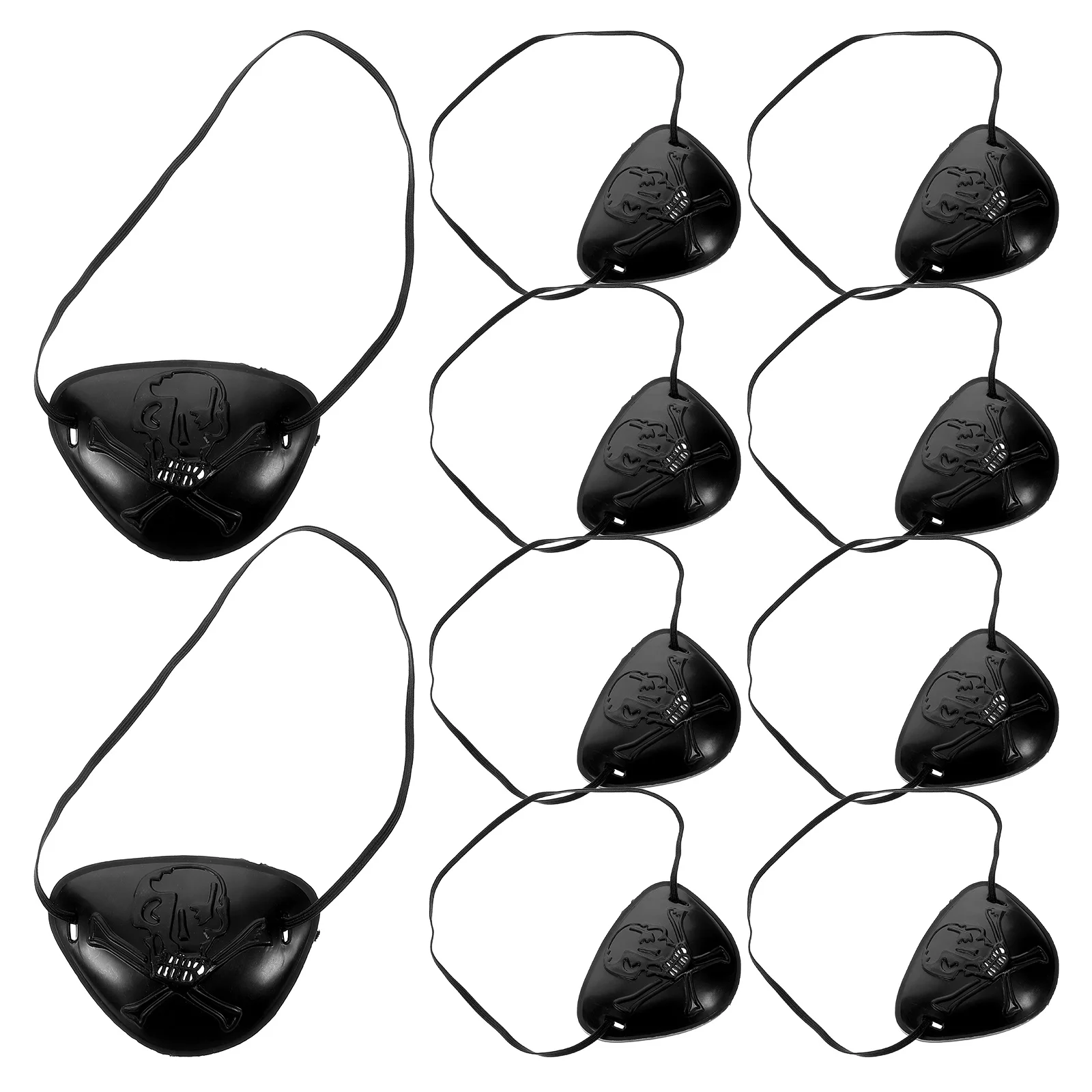 

10Pcs Pirate Eye Patches Skull Design for Halloween Parties Cosplay Props Adjustable Elastic Band for Comfortable Fit