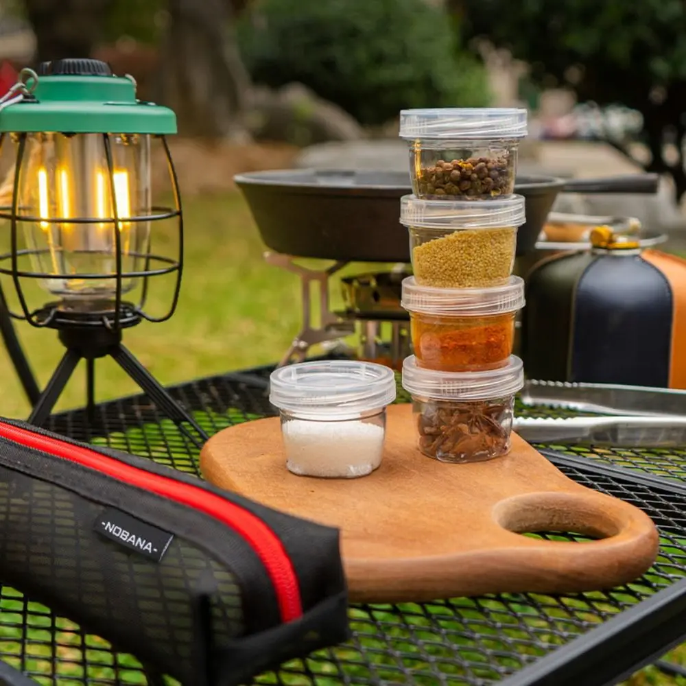 

Clear Camping Spice Set Seasoning Bottles Holder Spice Container Set Condiment Portable Travel Spice Container Bag Hiking