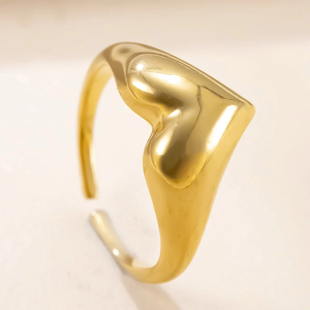 Little Heart Rings For Women Minimalism Heart Ring Stainless Steel Finger Love Wedding Valentine Gifts  Prevent Allergy