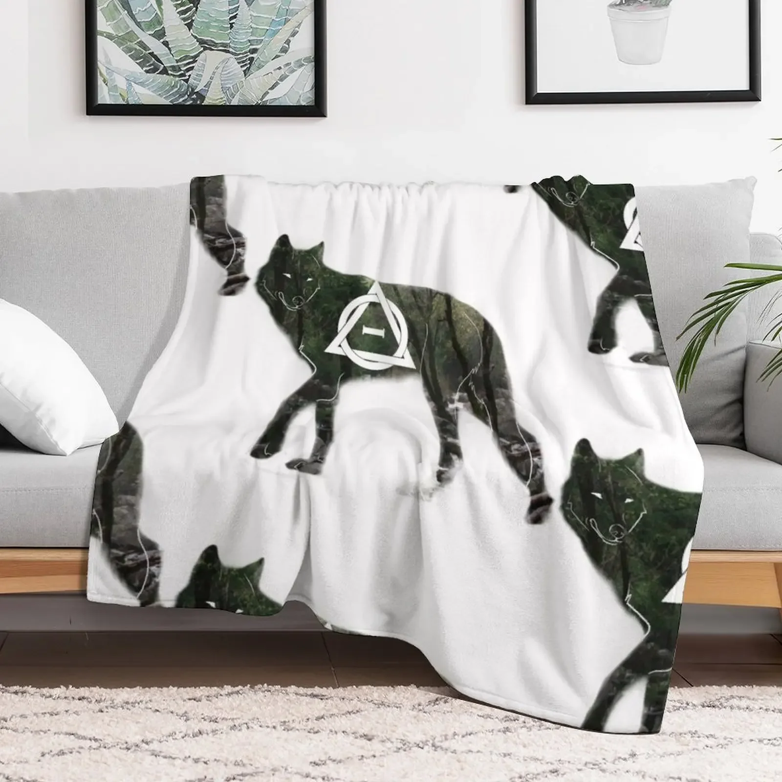 Otherkin - Wolf Therian Throw Blanket Furrys Custom Soft Blankets