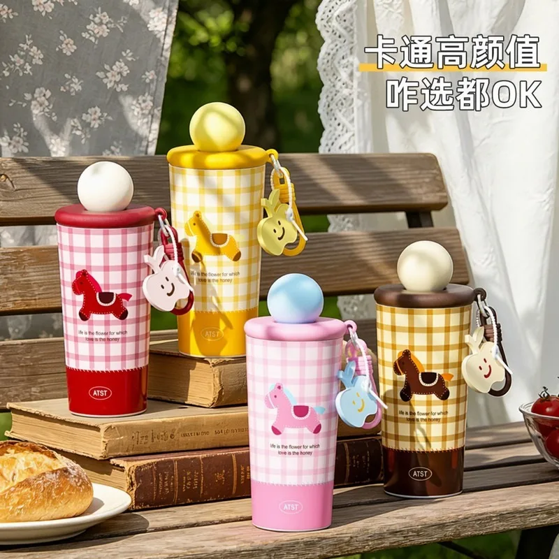 High looks quotient 316 Stainless Steel Insulated Tumbler with Tea Strainer&Dust Cover,Portable Straw Direct Drink Cup for Kids