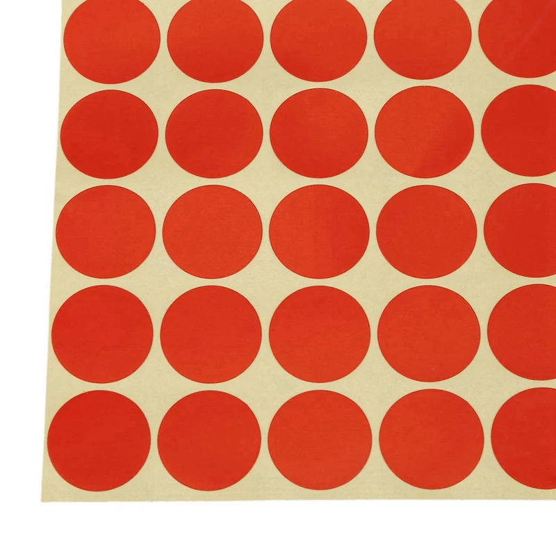 6Set 19Mm Circles Round Code Stickers Self Adhesive Sticky Labels Red