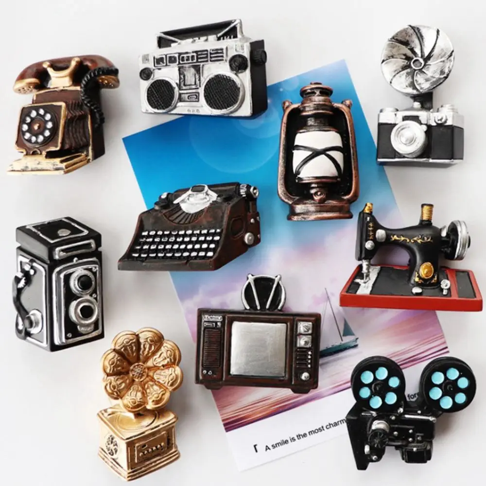 Home Decoration Sewing Machine Phonograph Refrigerator Magnetic Stickers Refrigerator Sticker Fridge Magnets Message Post