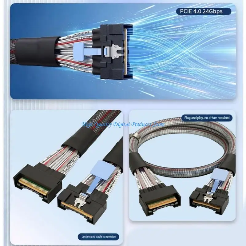 U2JE Mcio to Mcio SFF-8654 8i Storage Cable with Simple Insertion Design Use Set