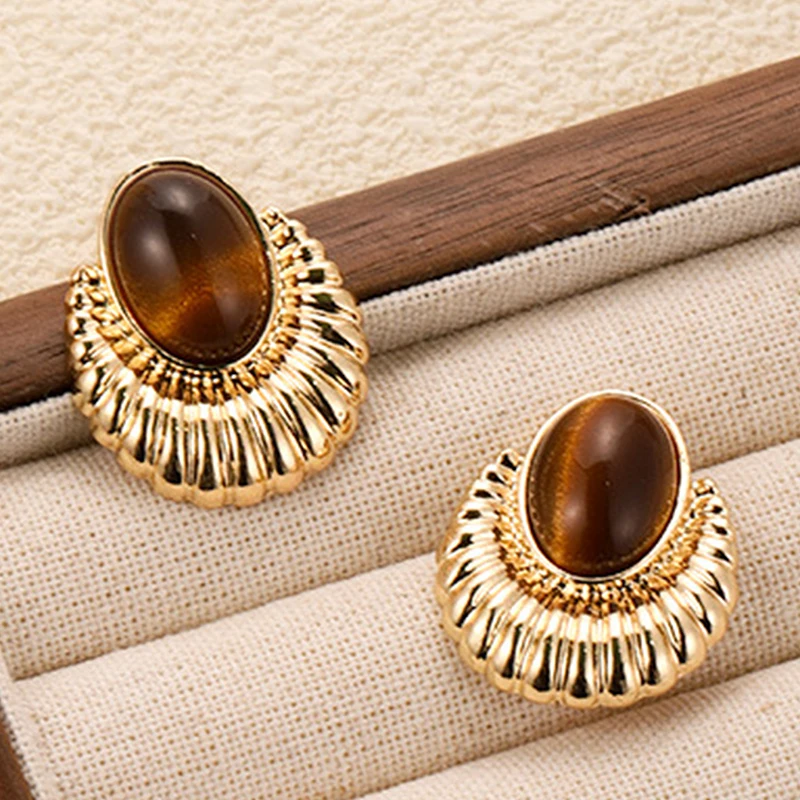Vintage Geometrische Metall-Clip-On-Ohrringe für Frauen Mode Klassische Schwarze Ohrclips Ohne Piercing Mädchengeschenke Schmuck Bestseller – Detail 8