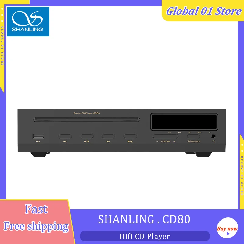 

SHANLING CD80 MQA CD-плеер Phillips Drive ES9219MQ ЦАП LTA8092 Чип усилителя Hi-Res Audio Вход Bluetooth LDAC