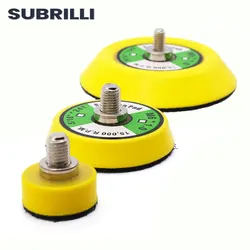 SUBRILLI 1/2/3 Inch levigatrice a disco abrasivo tampone di supporto per lucidatrice ad aria gancio e anello piastra posteriore utensile abrasivo M6 5/16*24T