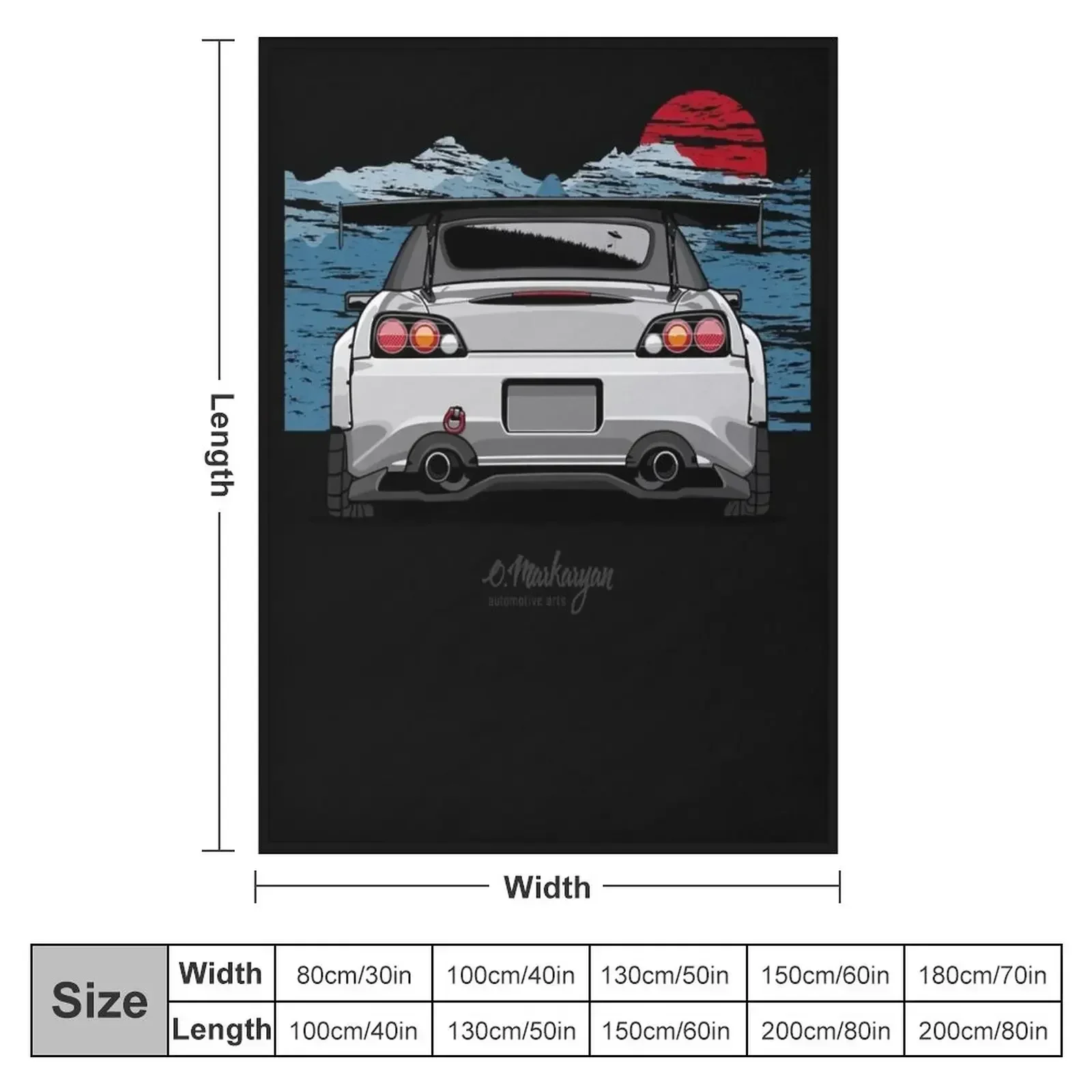 S2000 (white) Essential T-Shirt.png Throw Blanket couch cozy soft plush fuzzy picnic outdoor blanket
