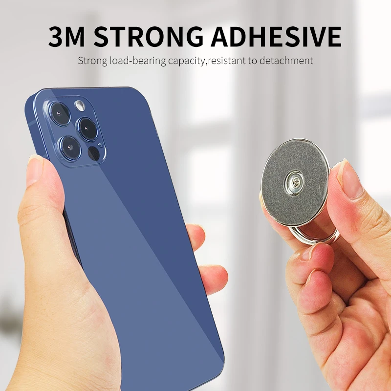 Ultradünner Metallring für Handyhalter, Aufkleber auf der Rückseite, Halterung, 360-Grad-Drehung, kompatible Smartphone-Hülle für iPhone Xiaomi – Detail 2